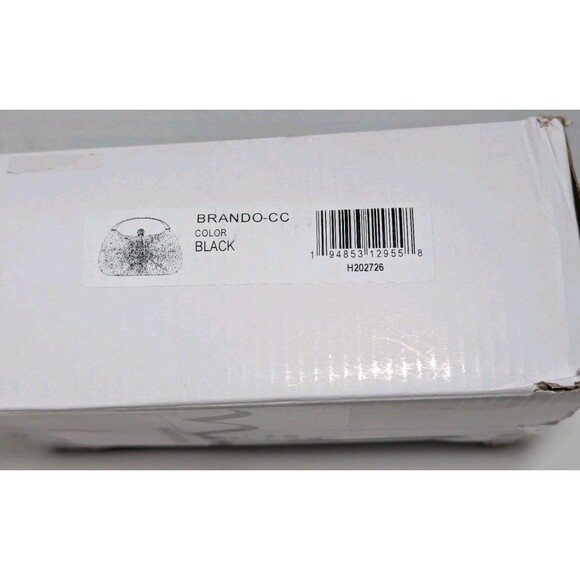 NINA Brando Black Crystal Evening Clutch Top Handle Chain Strap Formal Bag NWT - Picture 15 of 16